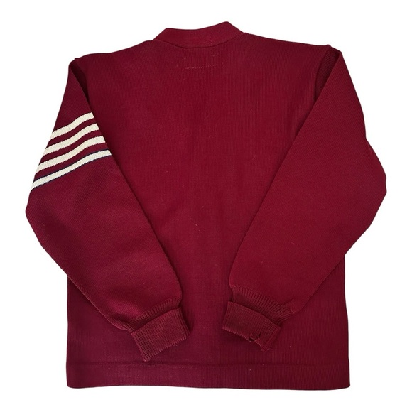 Vintage Dehen Letterman Varsity Cardigan Wool Striped Sleeve Size M - Picture 8 of 8